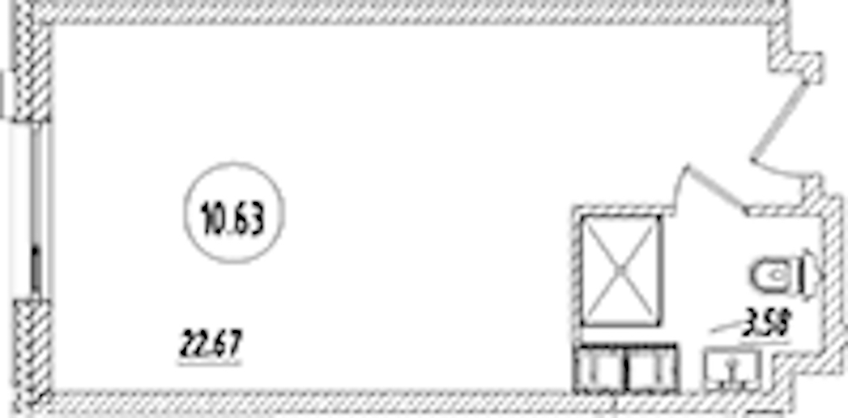 Квартира студия 26.25 м², 10/9 эт., Апарт-отель «Апарт отель Well»
